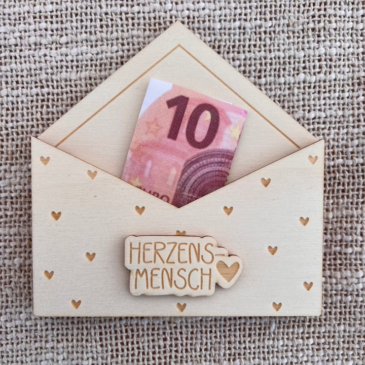 Kuvert aus Holz - Geldgeschenk